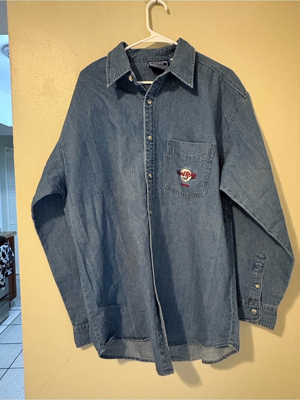 Hard Rock Cafe Men's Denim Shirt Jacket - Blue-Denver